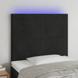 LED posteljno vzglavje črno 90x5x118/128 cm žamet