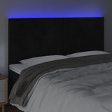 LED posteljno vzglavje črno 180x5x118/128 cm žamet