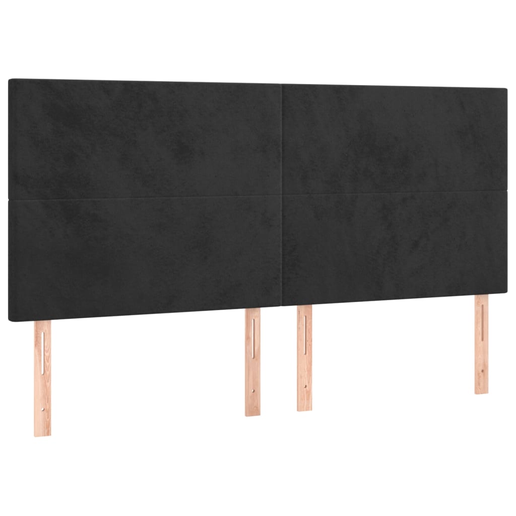 LED posteljno vzglavje črno 180x5x118/128 cm žamet