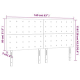 LED posteljno vzglavje črno 160x5x118/128 cm umetno usnje