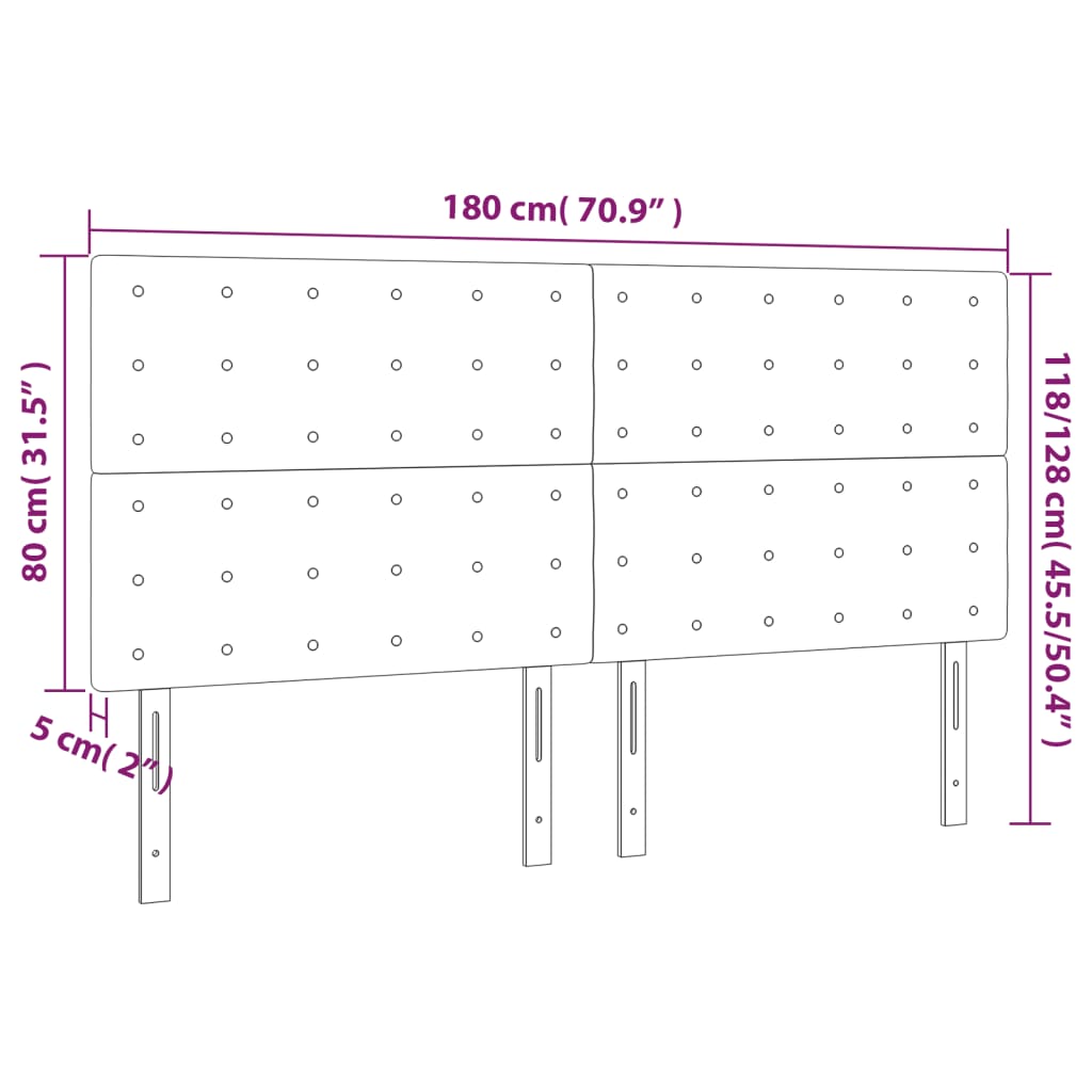 LED posteljno vzglavje sivo 180x5x118/128 cm umetno usnje