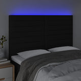 LED posteljno vzglavje črno 144x5x118/128 cm blago