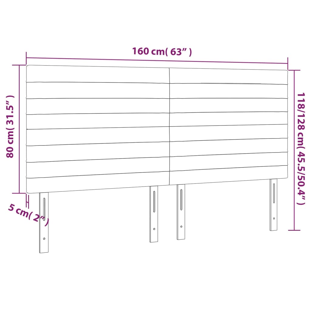 LED posteljno vzglavje svetlo sivo 160x5x118/128 cm blago