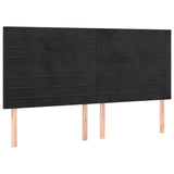 LED posteljno vzglavje črno 180x5x118/128 cm žamet