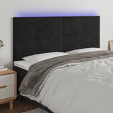 LED posteljno vzglavje črno 180x5x118/128 cm žamet