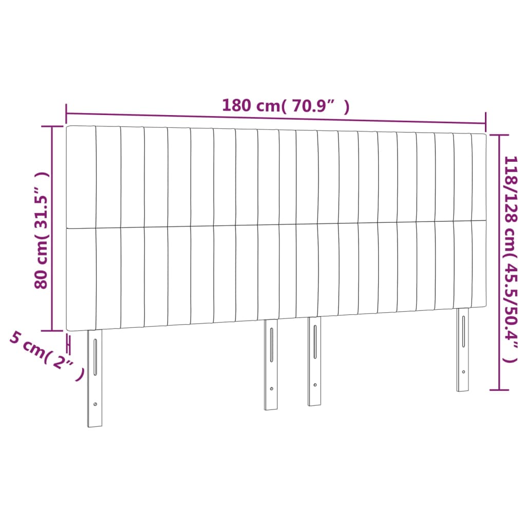 LED posteljno vzglavje svetlo sivo 180x5x118/128 cm blago