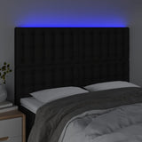 LED posteljno vzglavje črno 144x5x118/128 cm blago