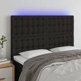 LED posteljno vzglavje črno 144x5x118/128 cm blago