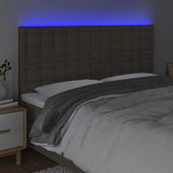 LED posteljno vzglavje taupe 180x5x118/128 cm blago