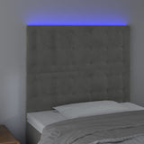 LED posteljno vzglavje svetlo sivo 90x5x118/128 cm žamet