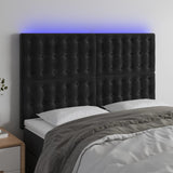 LED posteljno vzglavje črno 144x5x118/128 cm žamet