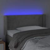 LED posteljno vzglavje svetlo sivo 93x16x78/88 cm žamet