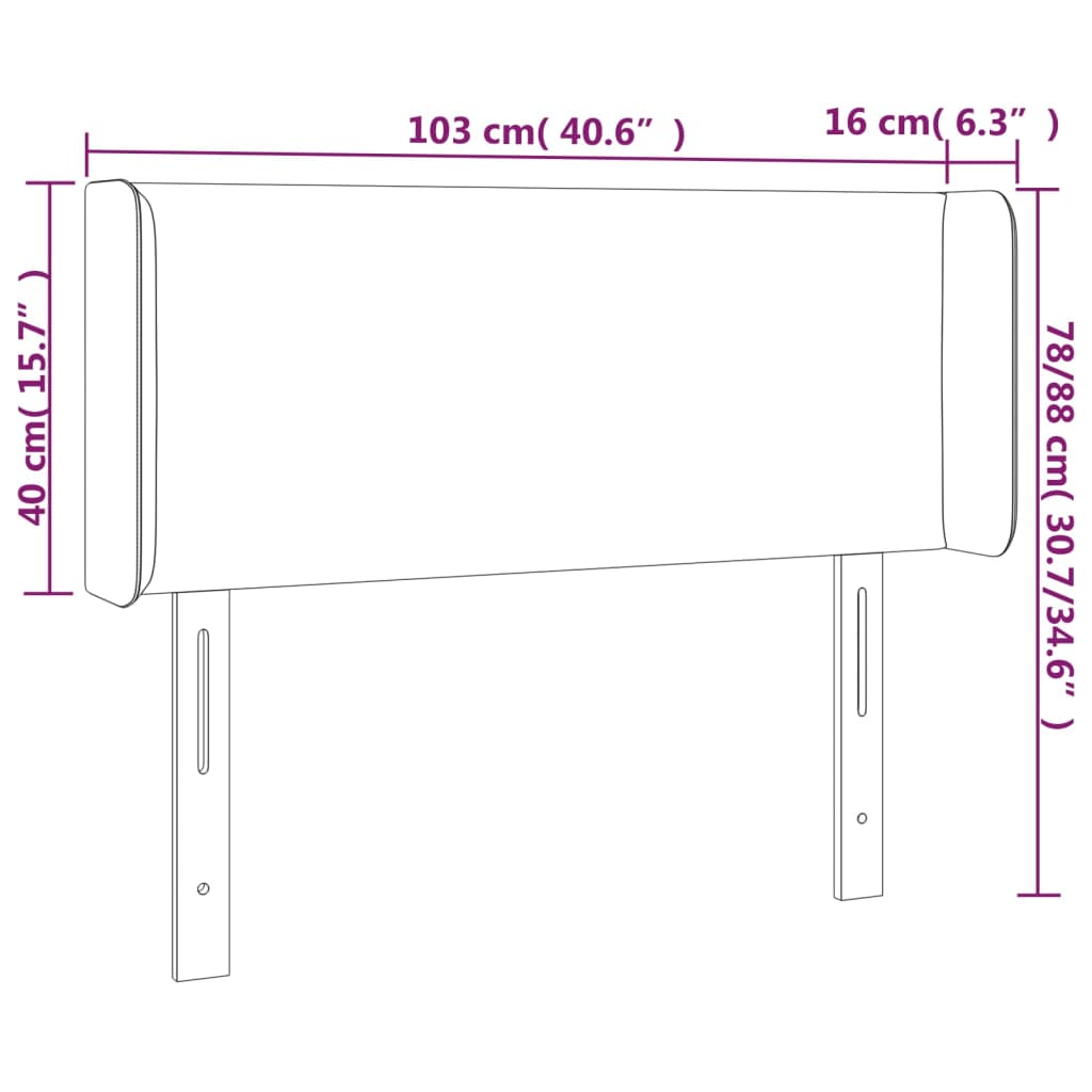 LED posteljno vzglavje črno 103x16x78/88 cm žamet