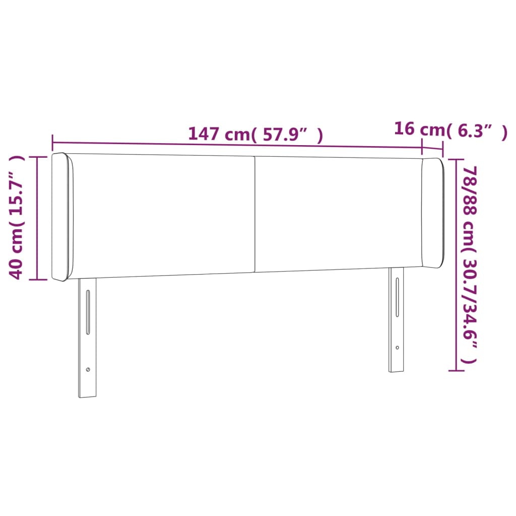 LED posteljno vzglavje roza 147x16x78/88 cm žamet