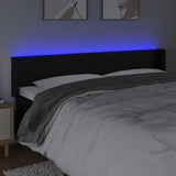 LED posteljno vzglavje črno 163x16x78/88 cm umetno usnje