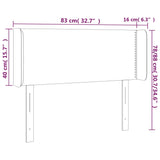 LED posteljno vzglavje črno 83x16x78/88 cm žamet