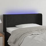 LED posteljno vzglavje črno 83x16x78/88 cm žamet