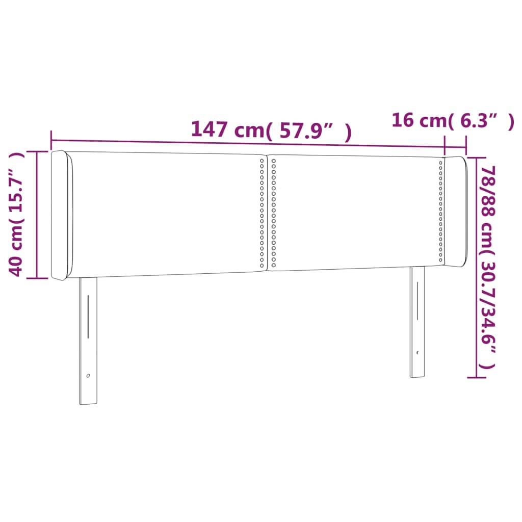 LED posteljno vzglavje temno zeleno 147x16x78/88 cm žamet