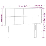 LED posteljno vzglavje črno 83x16x78/88 cm žamet