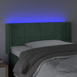 LED posteljno vzglavje temno zeleno 83x16x78/88 cm žamet