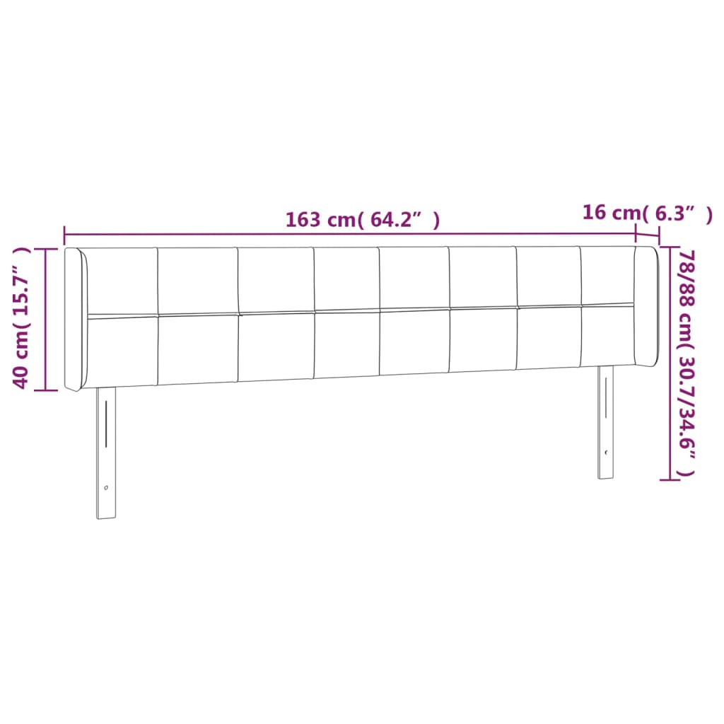 LED posteljno vzglavje roza 163x16x78/88 cm žamet