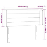 LED posteljno vzglavje črno 93x16x78/88 cm žamet