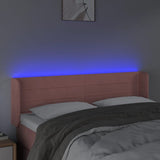 LED posteljno vzglavje roza 147x16x78/88 cm žamet