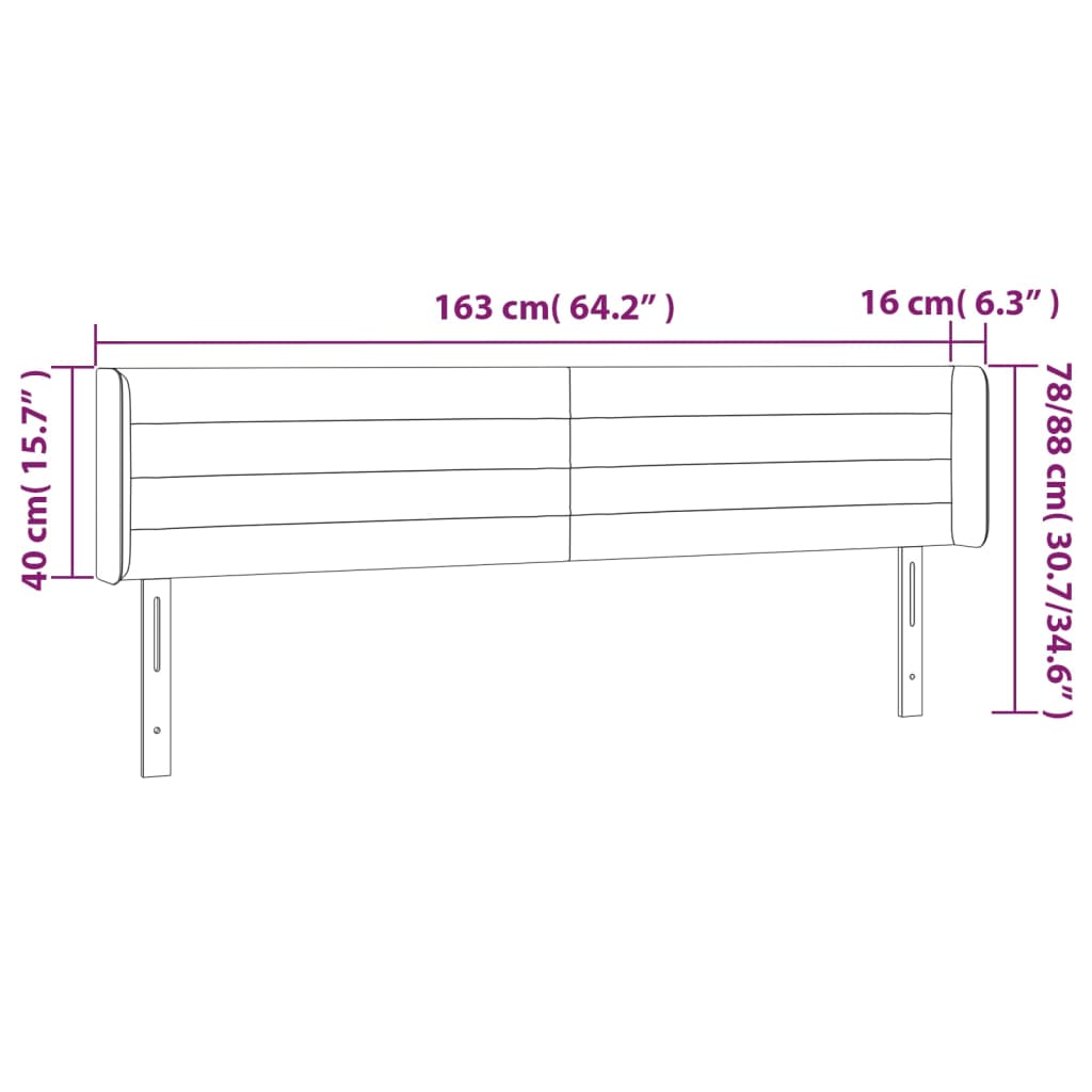 LED posteljno vzglavje roza 163x16x78/88 cm žamet