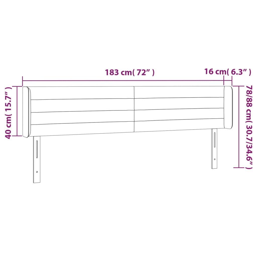 LED posteljno vzglavje roza 183x16x78/88 cm žamet