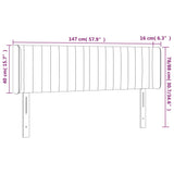 LED posteljno vzglavje črno 147x16x78/88 cm žamet