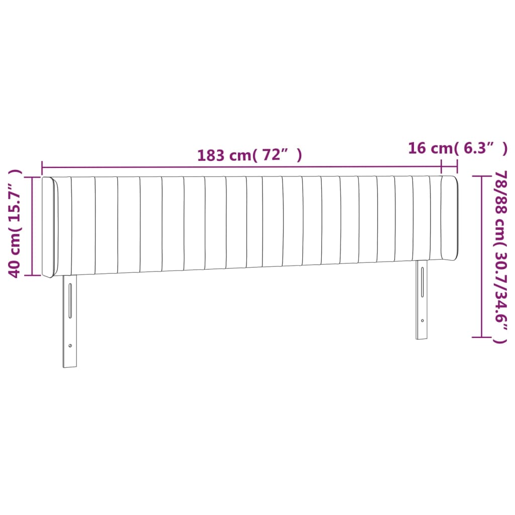 LED posteljno vzglavje svetlo sivo 183x16x78/88 cm žamet