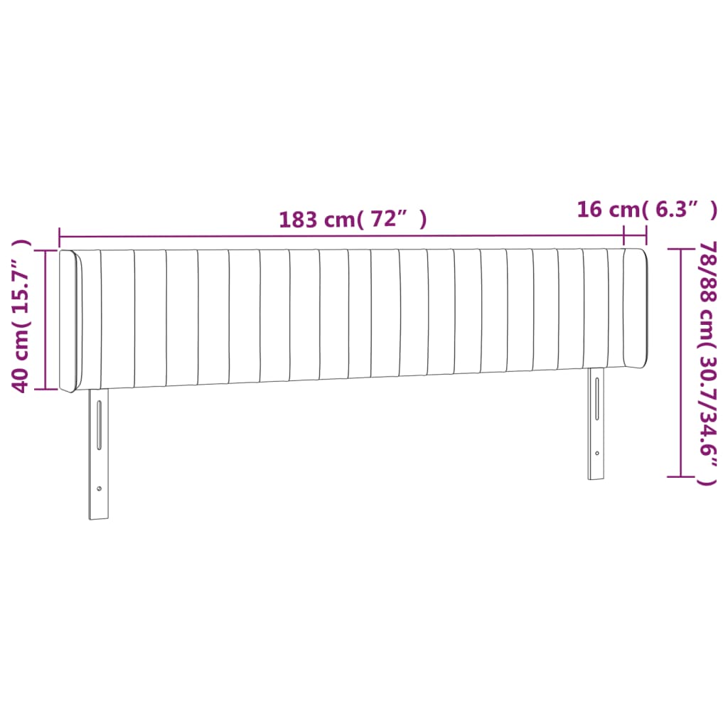 LED posteljno vzglavje roza 183x16x78/88 cm žamet