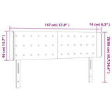 LED posteljno vzglavje črno 147x16x78/88 cm žamet