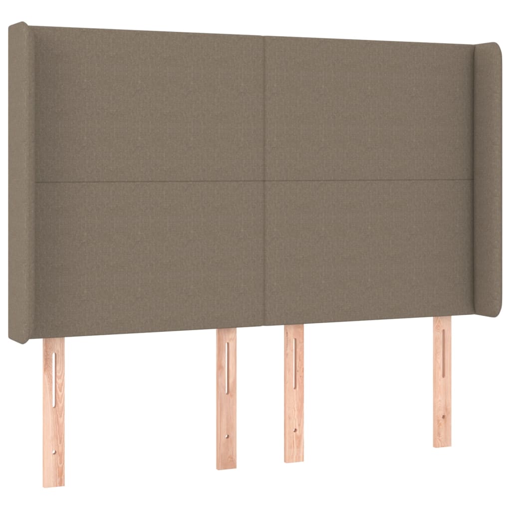 LED posteljno vzglavje taupe 147x16x118/128 cm blago