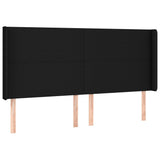 LED posteljno vzglavje črno 163x16x118/128 cm blago