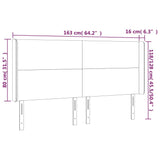 LED posteljno vzglavje črno 163x16x118/128 cm blago