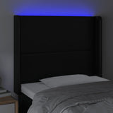 LED posteljno vzglavje črno 83x16x118/128 cm umetno usnje