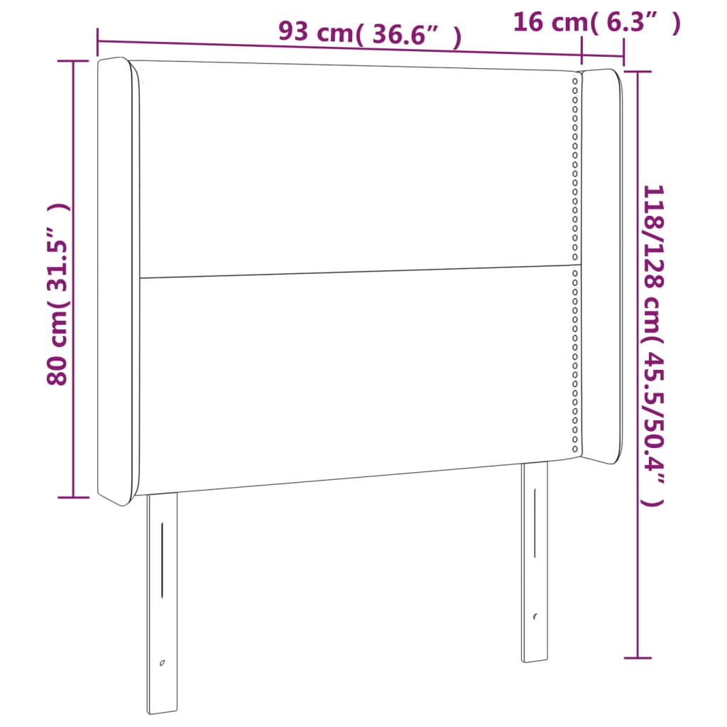 LED posteljno vzglavje sivo 93x16x118/128 cm umetno usnje