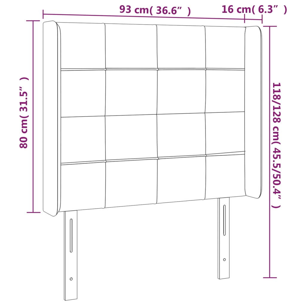 LED posteljno vzglavje modro 93x16x118/128 cm blago