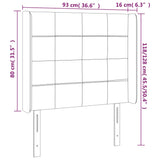 LED posteljno vzglavje modro 93x16x118/128 cm blago