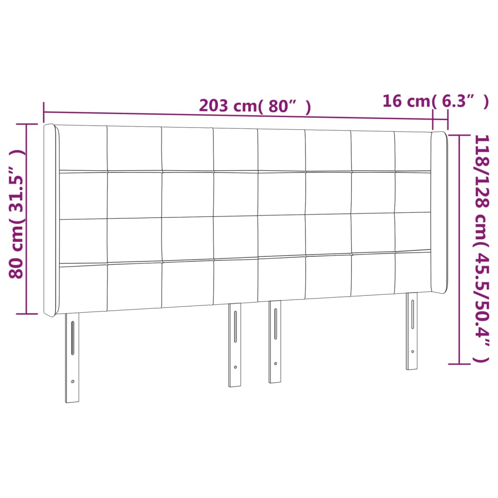 LED posteljno vzglavje svetlo sivo 203x16x118/128 cm žamet