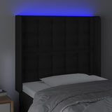 LED posteljno vzglavje črno 83x16x118/128 cm umetno usnje