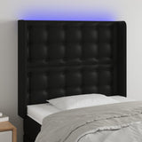 LED posteljno vzglavje črno 83x16x118/128 cm umetno usnje