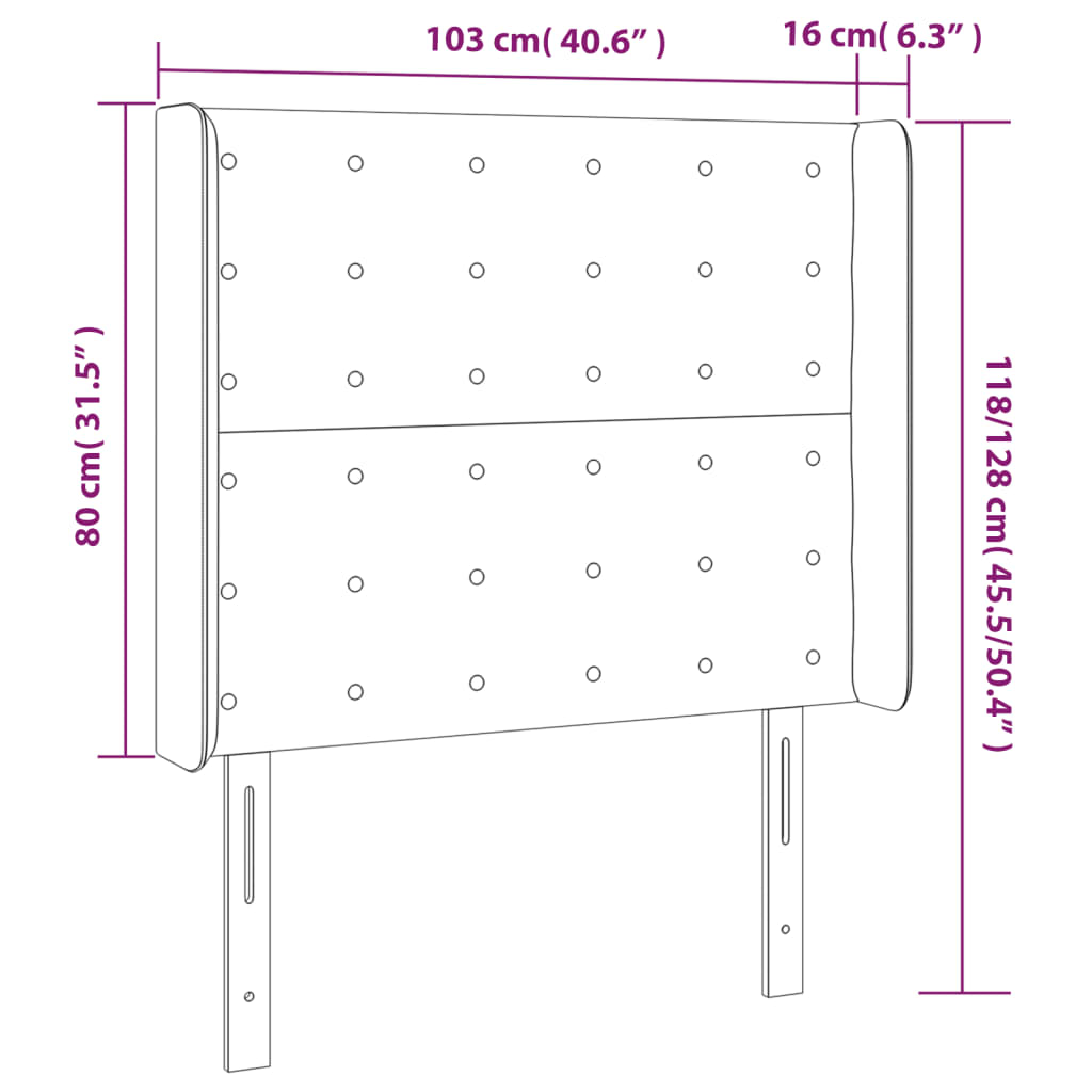 LED posteljno vzglavje sivo 103x16x118/128 cm umetno usnje