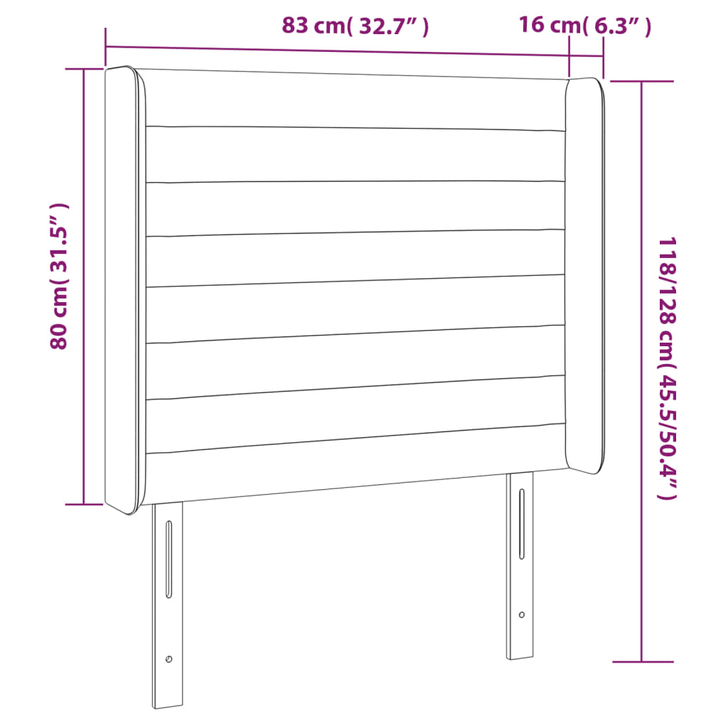 LED posteljno vzglavje svetlo sivo 83x16x118/128 cm blago