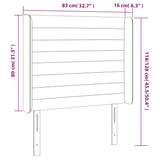 LED posteljno vzglavje svetlo sivo 83x16x118/128 cm blago