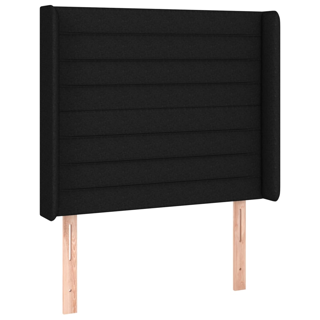 LED posteljno vzglavje črno 83x16x118/128 cm blago