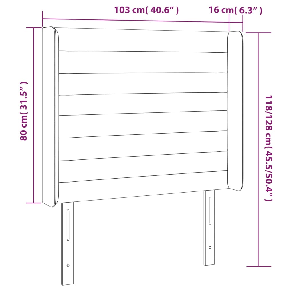 LED posteljno vzglavje črno 103x16x118/128 cm blago