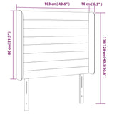 LED posteljno vzglavje črno 103x16x118/128 cm blago