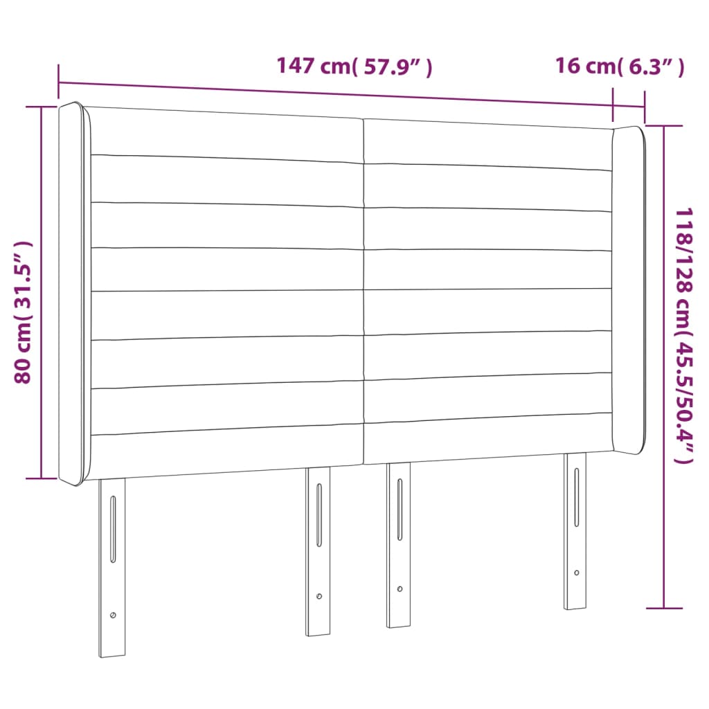 LED posteljno vzglavje svetlo sivo 147x16x118/128 cm blago